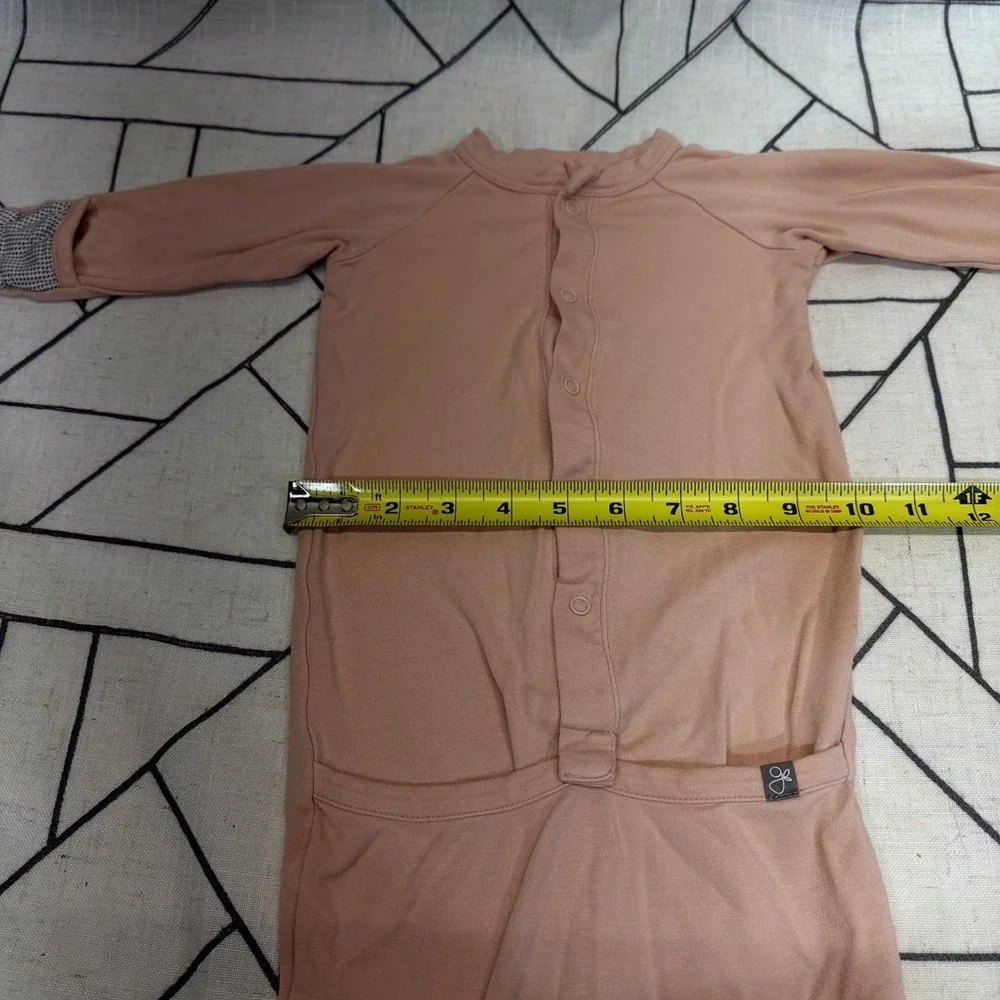 Goumi Baby Gown‎ 3-6M Pink Bamboo Organic Cotton Long Sleeve Snap Sleeper